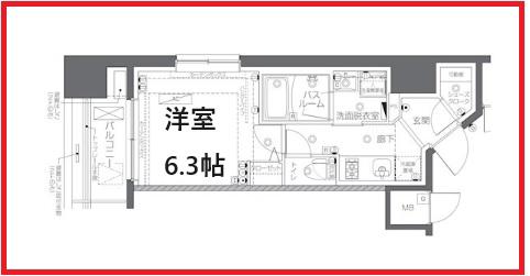 ズーム秋葉原スクエア(1K/10階)の間取り写真