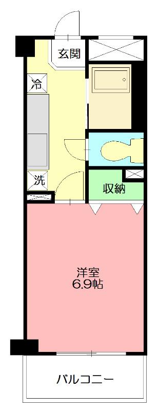シャトーアフリート(1K/2階)の間取り写真