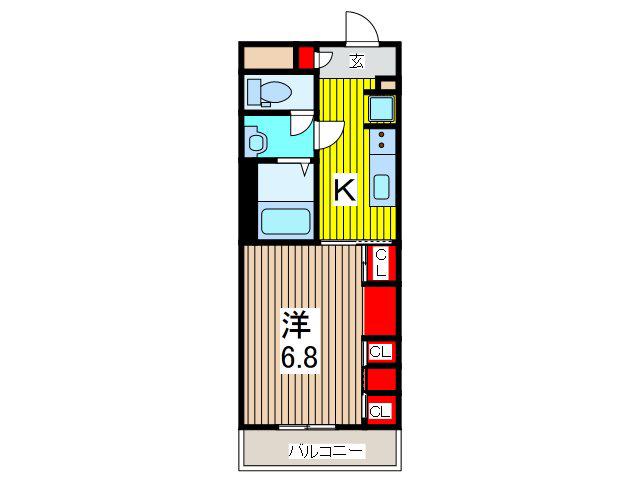 リブリ・RICHEVIII(1K/1階)の間取り写真