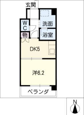 レザンボナール葵(1DK/2階)の間取り写真