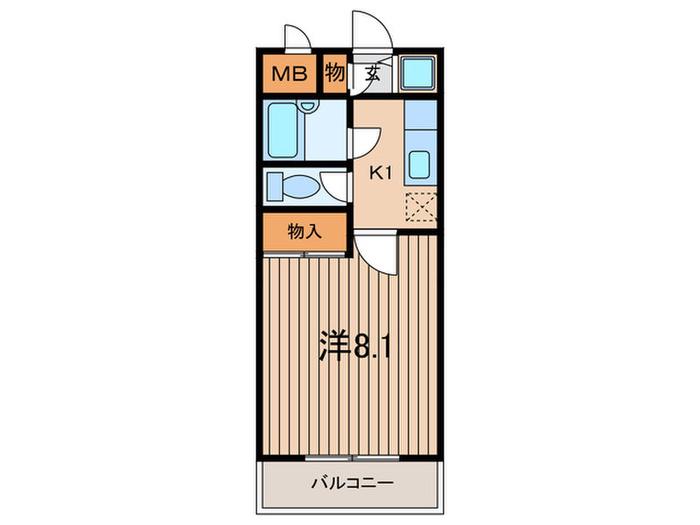 日宝コート浅間町(1K/7階)の間取り写真