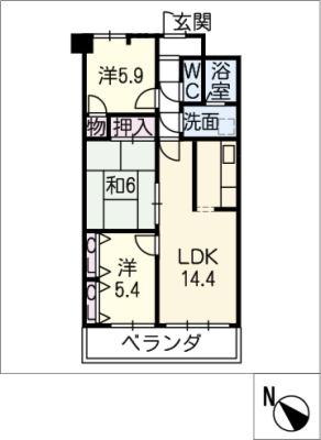 シティ・ライフ植田西(3LDK/7階)の間取り写真