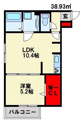 セジュール高須南(1LDK/1階)の間取り写真