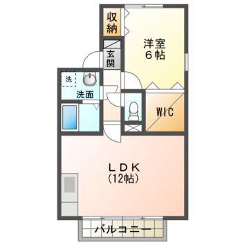 フレマリール新井田(1LDK/1階)の間取り写真