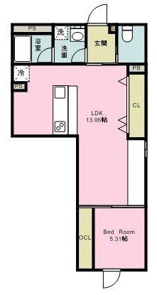 デュオメゾン笹塚ウエスト(1LDK/5階)の間取り写真