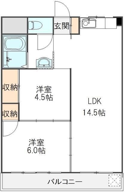 内田マンション(2LDK/2階)の間取り写真