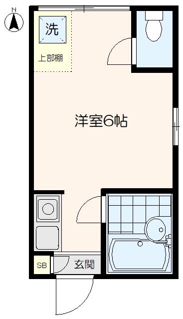 ヒルトップ西品川(ワンルーム/1階)の間取り写真