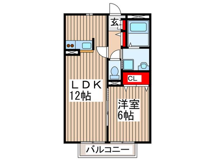 アゼリア(1LDK/2階)の間取り写真