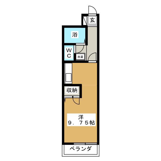 東ノ峯ヒルズB(ワンルーム/1階)の間取り写真