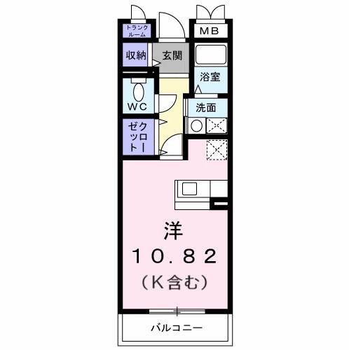 ジュネス(1K/1階)の間取り写真