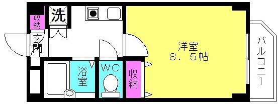 サニープレイス(1K/3階)の間取り写真