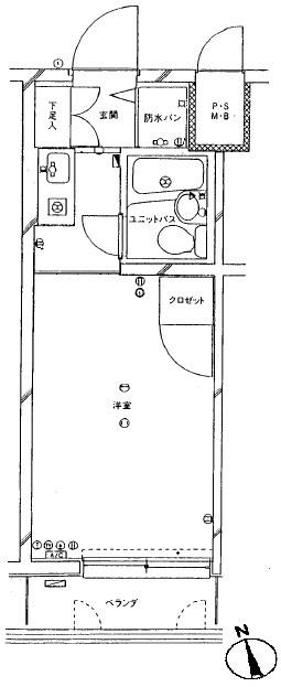 ウィンベルソロ西目白(ワンルーム/2階)の間取り写真