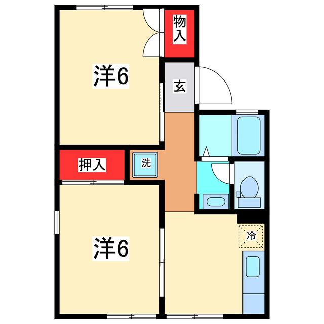 セントラルハイツA(2DK/1階)の間取り写真