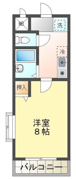 セントラルコートサイトウ(1K/2階)の間取り写真