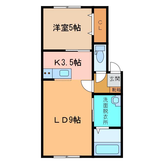 マリアージュ3(1LDK/2階)の間取り写真