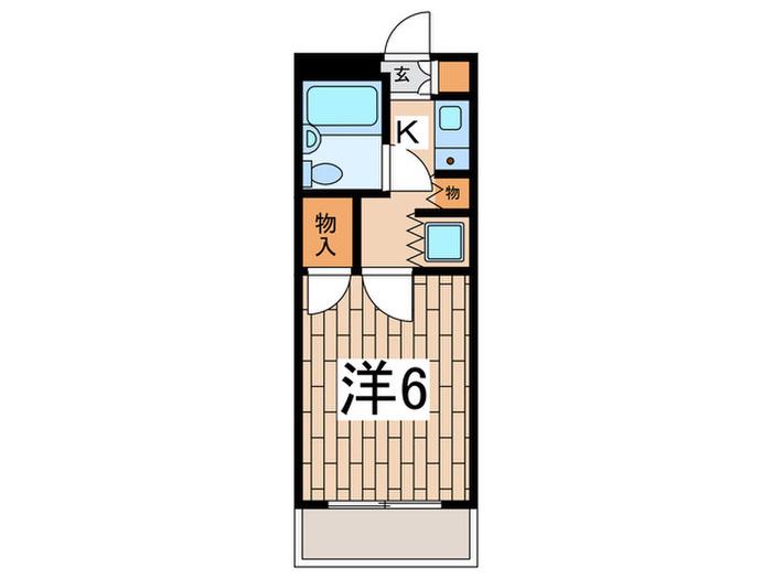 アサヒコーポ(1K/2階)の間取り写真