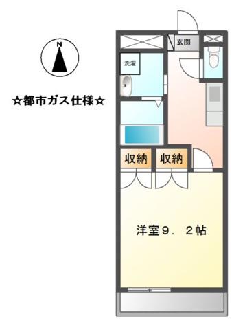 フォレストコート(1K/2階)の間取り写真