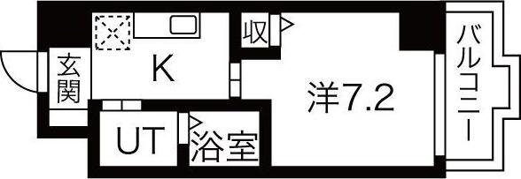 ヴァンデュール名古屋御器所(1K/11階)の間取り写真