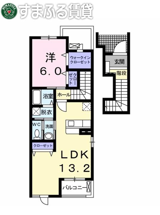 メゾン・ド・エルI(1LDK/2階)の間取り写真