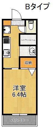 サテライトハウス(1K/2階)の間取り写真