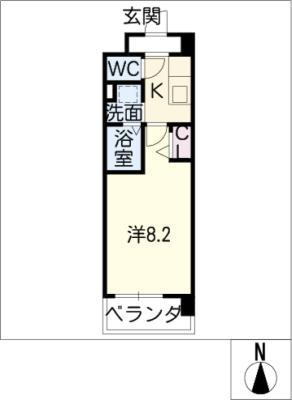 フラワーズドリームII(1K/2階)の間取り写真