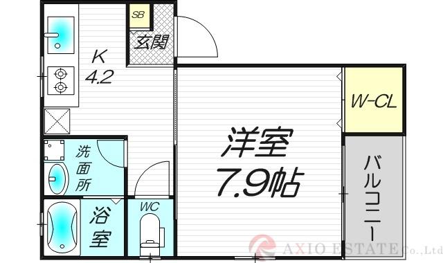 KTIレジデンス西中島II(1K/2階)の間取り写真