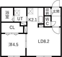 恵庭福住町3MS(1LDK/3階)の間取り写真