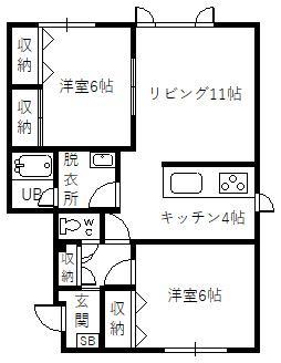 プリエ館(2LDK/1階)の間取り写真