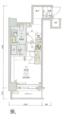 リヴシティ東大前(1K/3階)の間取り写真