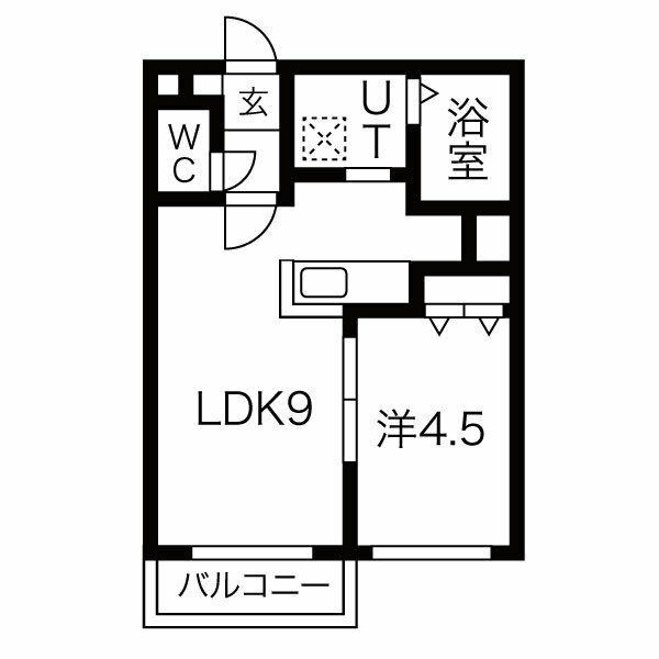 ル・ファールN3(1LDK/1階)の間取り写真