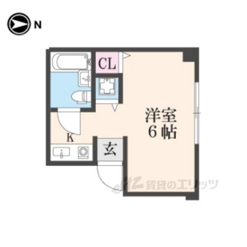 NEWSTORKAPARTMENTO禁野(ワンルーム/3階)の間取り写真