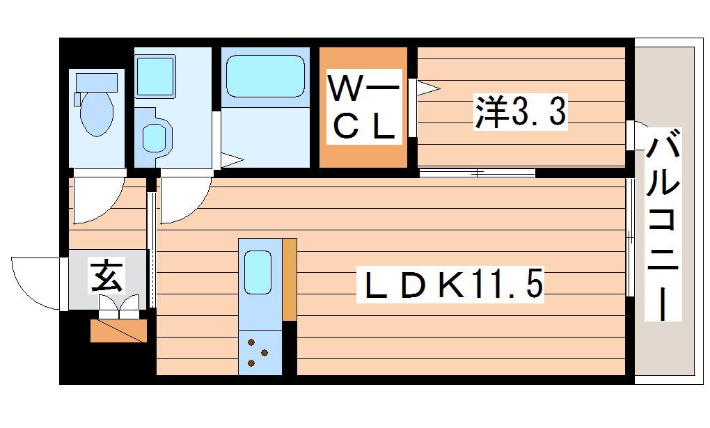コンフィアンス大和(1LDK/2階)の間取り写真