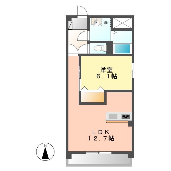 アステールK(1LDK/1階)の間取り写真