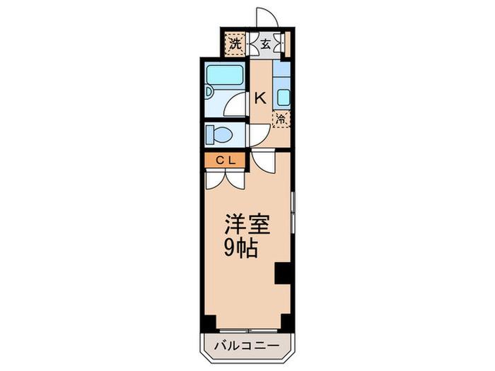 サンガーデン(1K/3階)の間取り写真