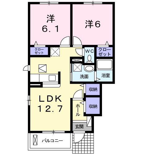 ネーヴェ・レジデンス(2LDK/1階)の間取り写真