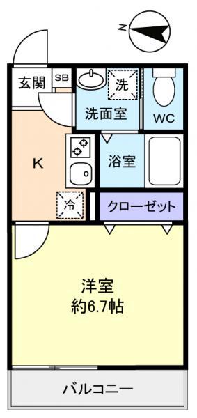 ラウレアセカンド(1K/3階)の間取り写真
