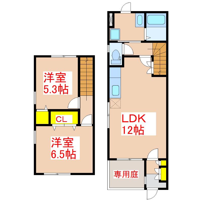 HIKARI II(2LDK/1階)の間取り写真