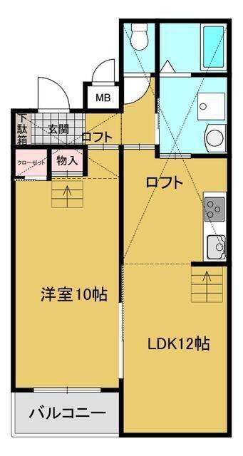 ケイズプレイス旦過(1LDK/7階)の間取り写真