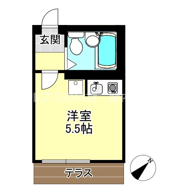 モンターニュ笹下(ワンルーム/1階)の間取り写真