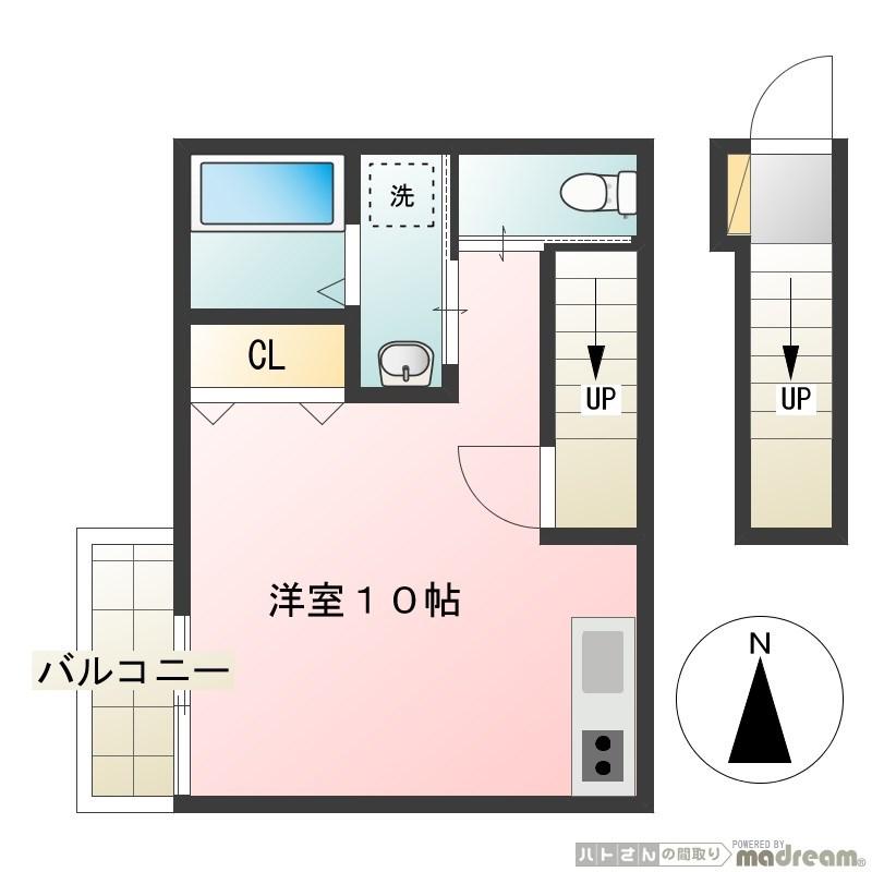 ノーステラス高井戸(ワンルーム/2階)の間取り写真