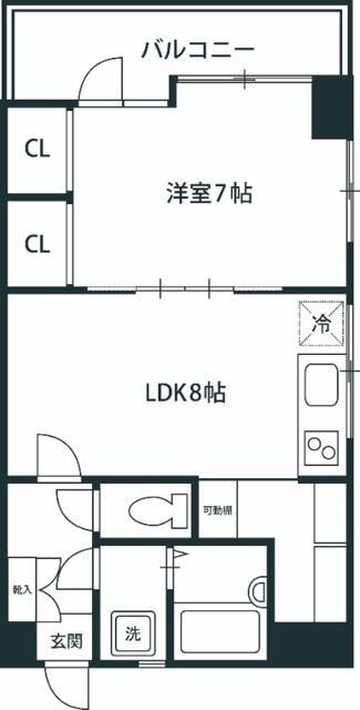 ワコーレ錦糸町(1LDK/4階)の間取り写真