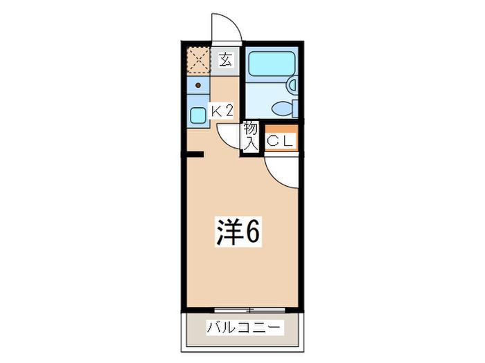 トラストビラ多摩センター(1K/1階)の間取り写真