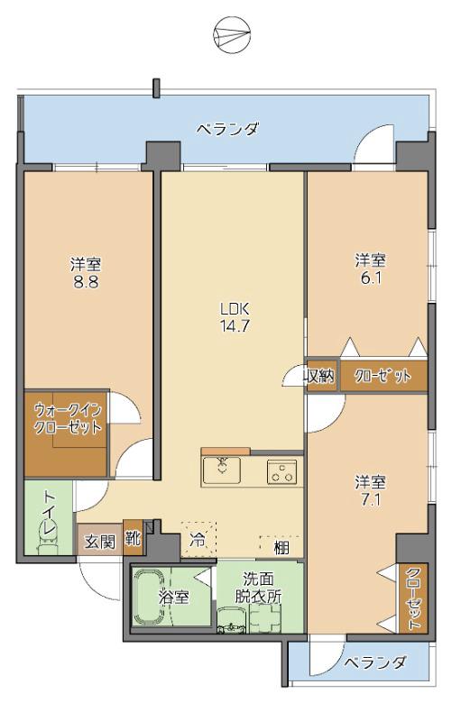 ESAN TERRACE 城間(3LDK/10階)の間取り写真