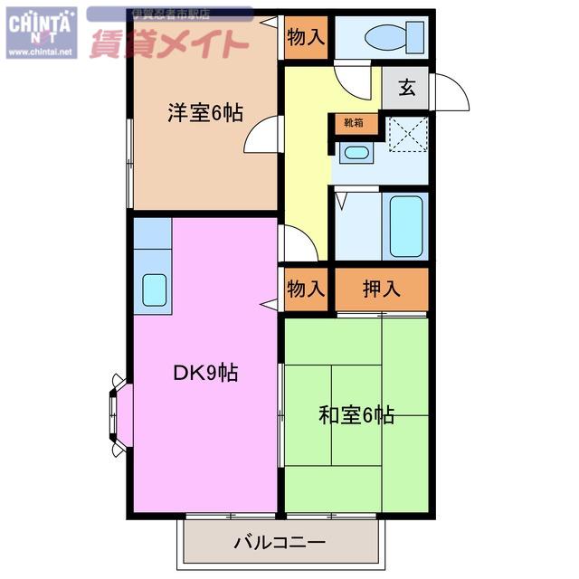 フラット立石(2DK/1階)の間取り写真