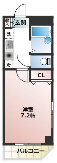 府中プレイス(1K/5階)の間取り写真