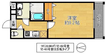 フジパレス城東諏訪VI番館(1K/3階)の間取り写真