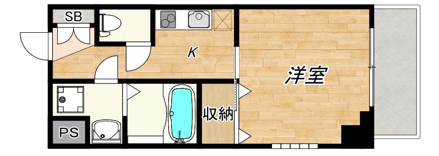MESSAGE TEN SAN(1K/6階)の間取り写真