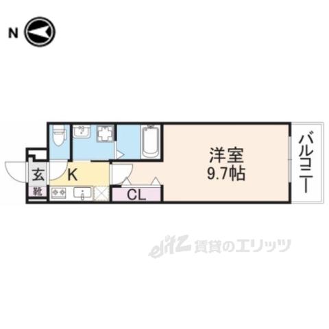 アンジュ ド ボヌール 香里園(1K/3階)の間取り写真