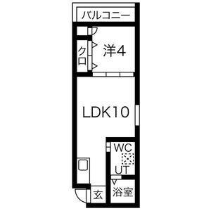 エフメゾンロアIII番館(1LDK/3階)の間取り写真