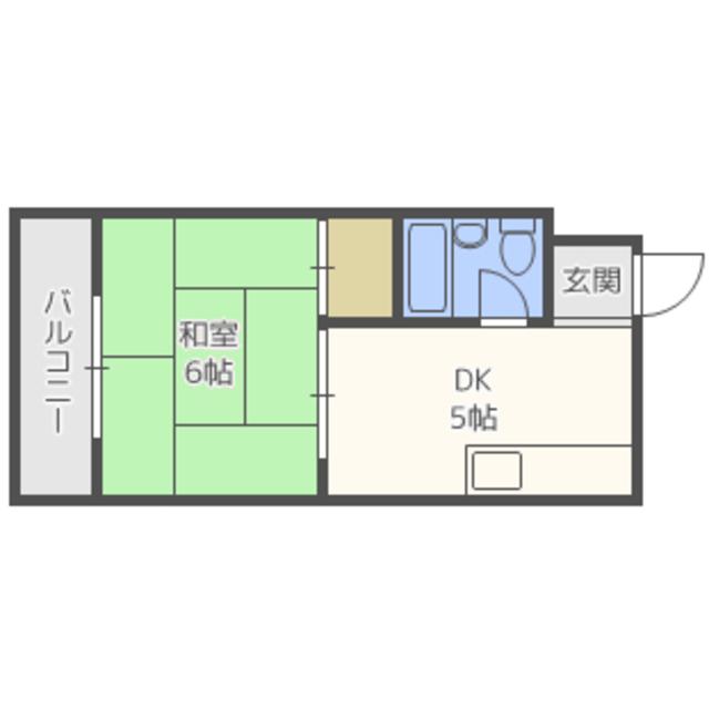 松尾ビル(1DK/3階)の間取り写真